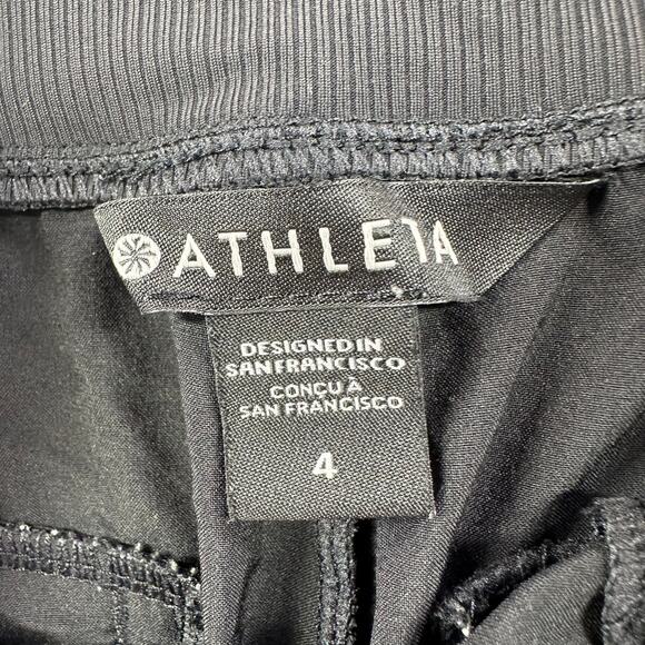 Athleta Pants Womens 4 Black Nolita Slim Tapered Crop Pull On Commute Stretch - Picture 4 of 12